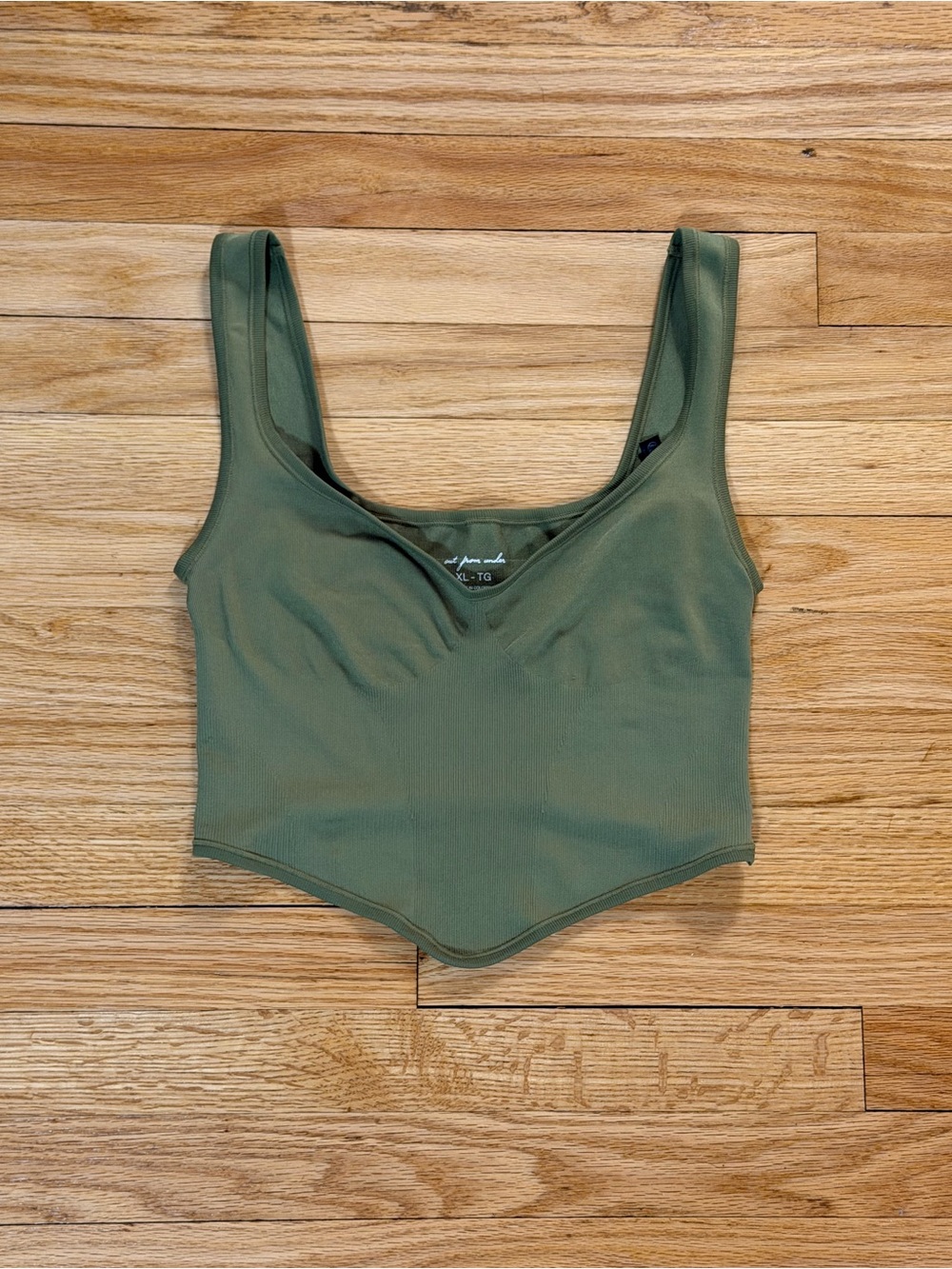 Urban Outfitters Olive Ribbed Tank Top